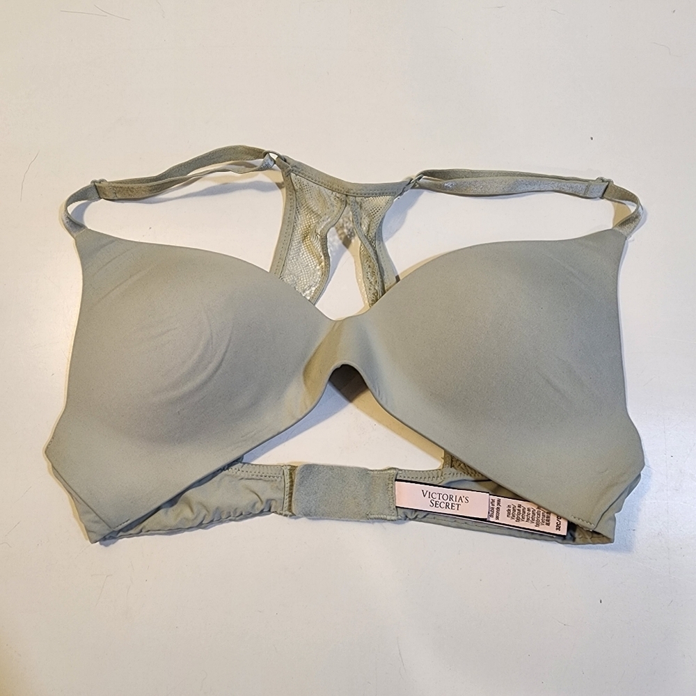Victoria's Secret Sage Green Seamless Racerback T-Shirt Bra 32C - Picture 7 of 9